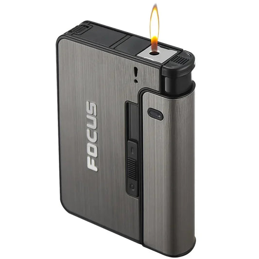 Cigarette Box with Replaceable Detachable Lighter
