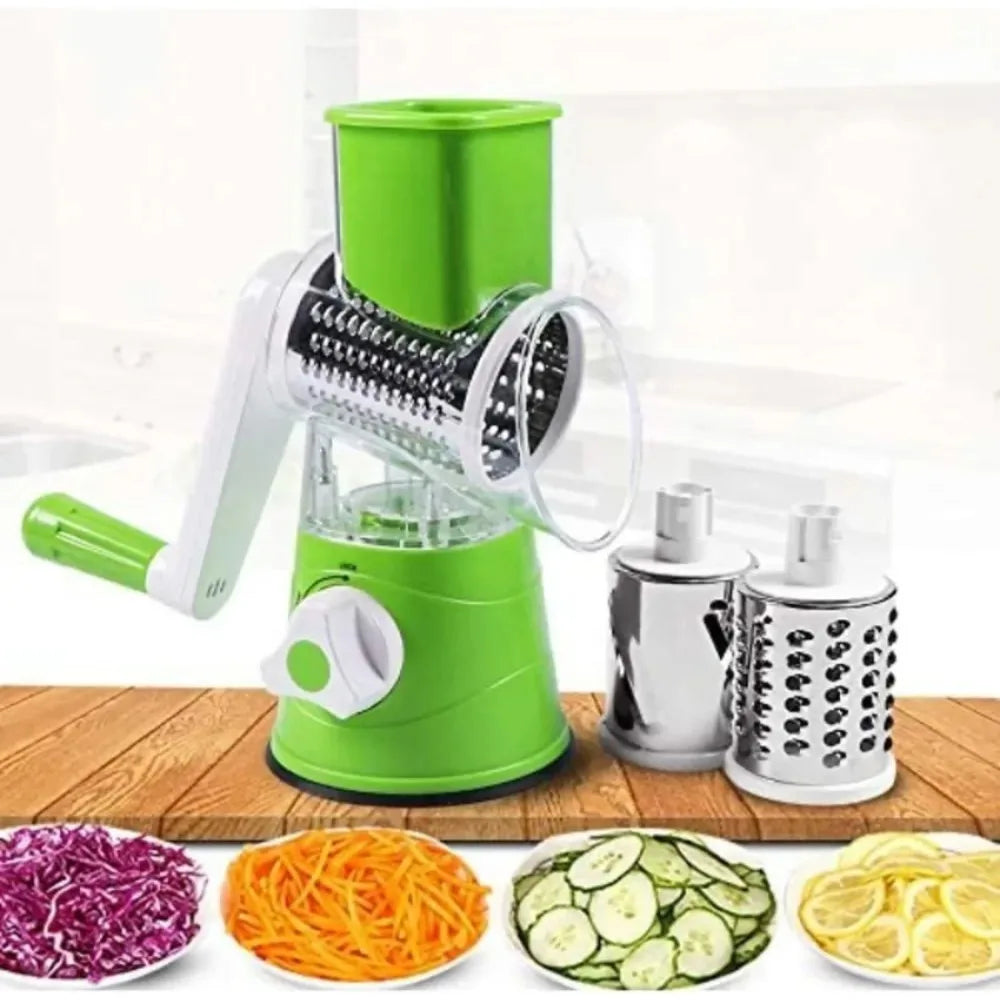 3-in-1 Rotating Cheese Grater Multi-Function Manual Vegetable Slicer