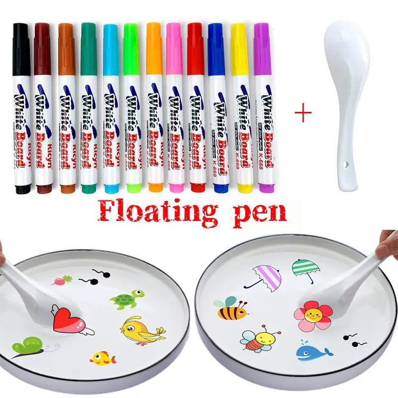 12pcs Magical Water Painting Pen Colourful Mark Pen Markers