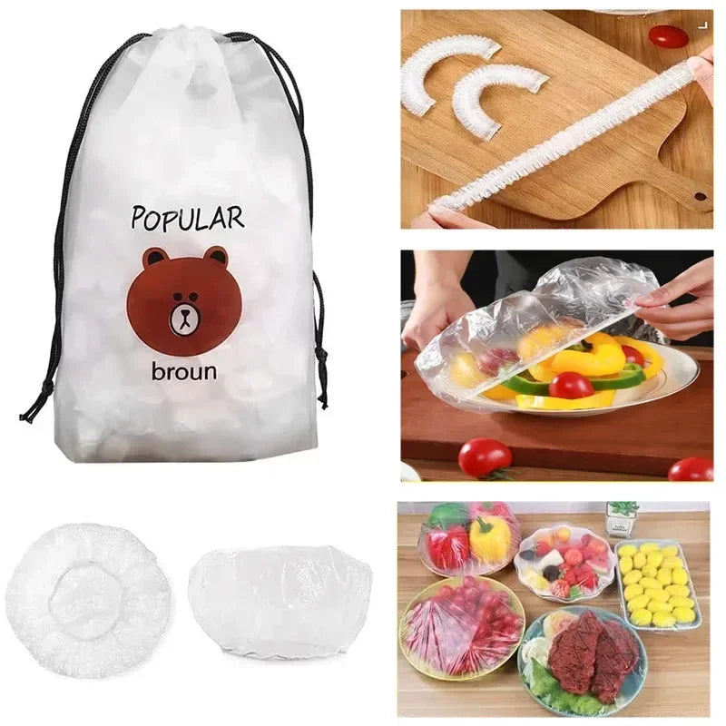 300PCS Disposable Fresh-keeping Bag Bowl Cover