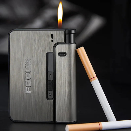 Cigarette Box with Replaceable Detachable Lighter