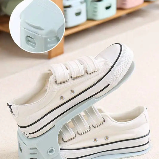 Pack of 2 – Adjustable Shoe Stacker Organizer | Space-Saving Shoe Storage Rack