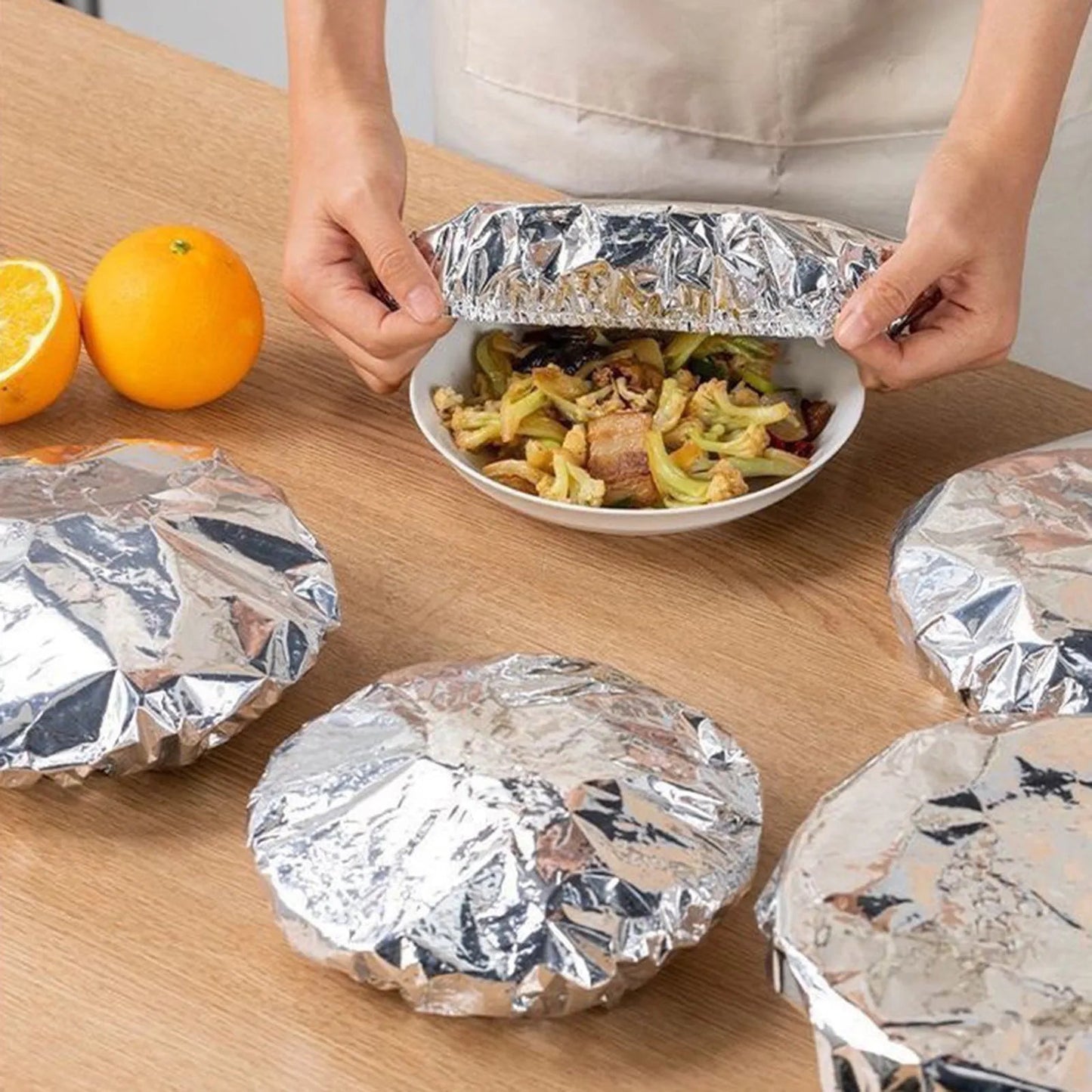 20pcs Aluminium Foil Cover Heat-Resistant Insulation Lid
