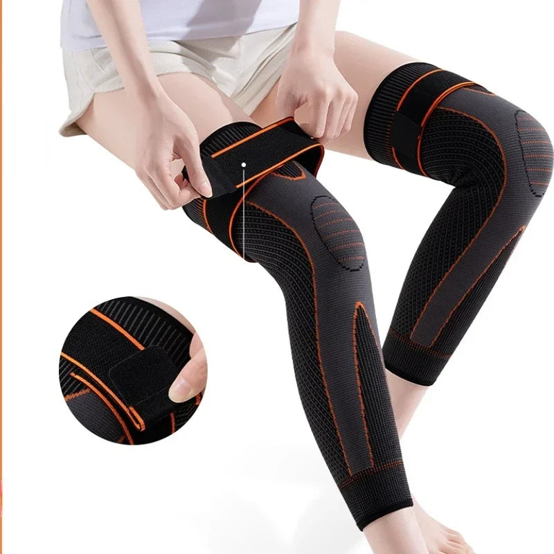 Knee Support Brace Compression Long Full Leg Pad