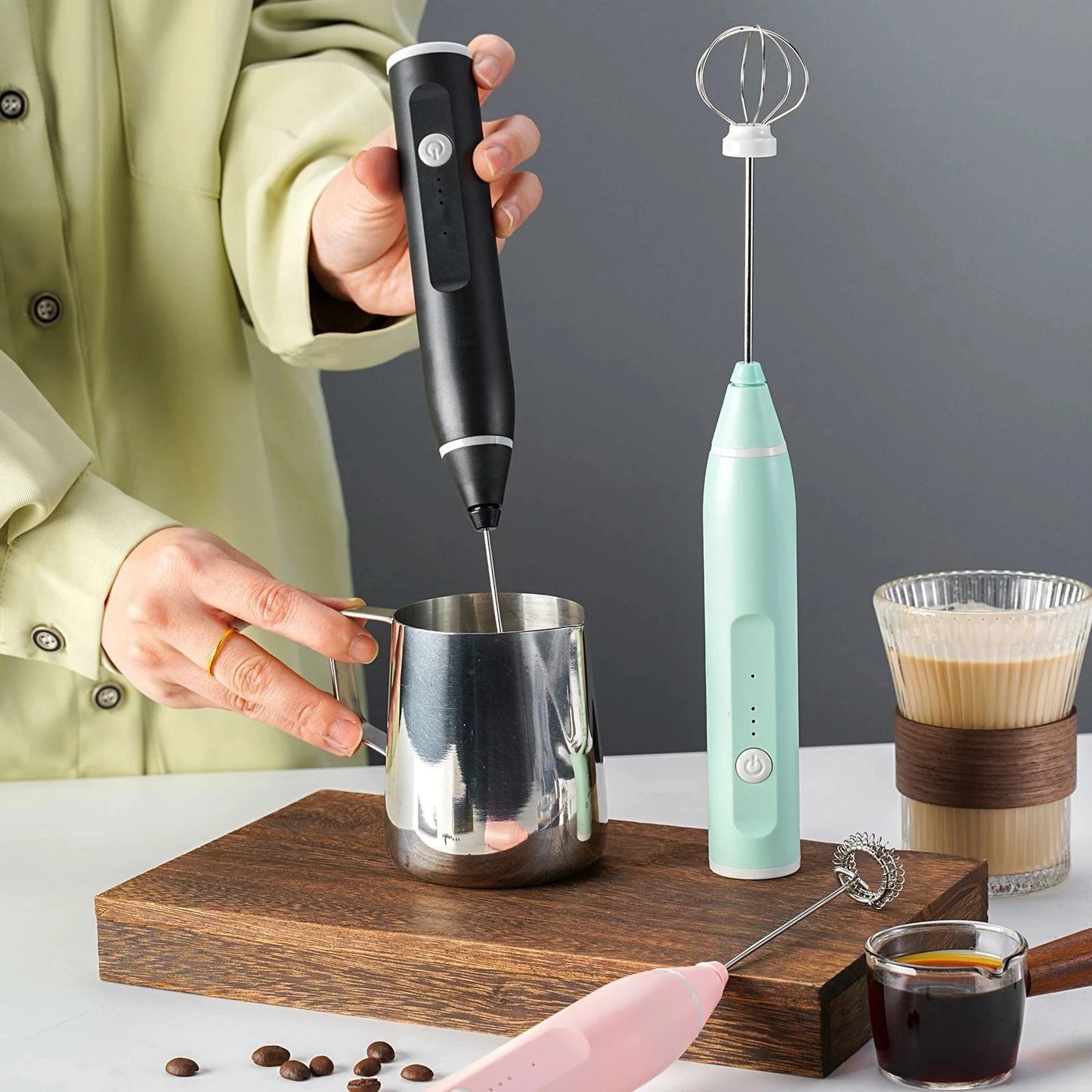 Portable USB Electric Milk Frothers Handheld Blender