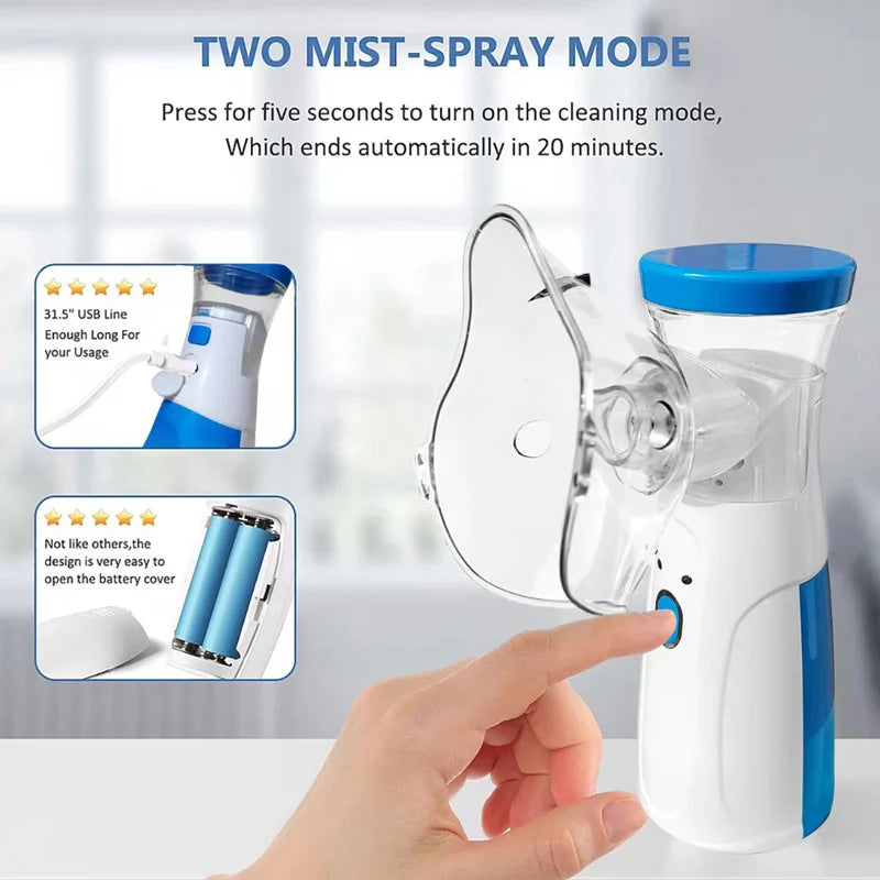 Mesh Portable Nebulizer Silent Ultrasonic Inhaler Steam Device