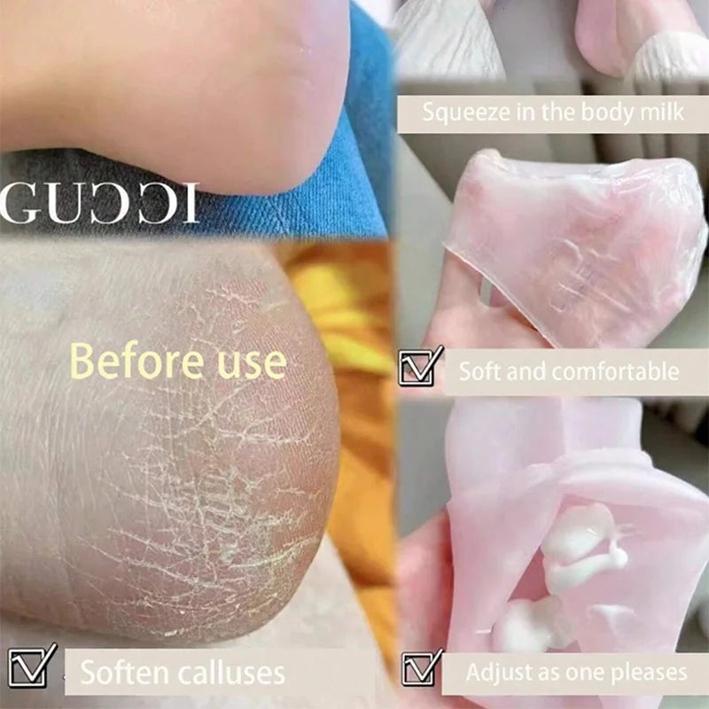 Pack of 2 – Silicone Moisturizing Foot Socks for Dry & Cracked Heels