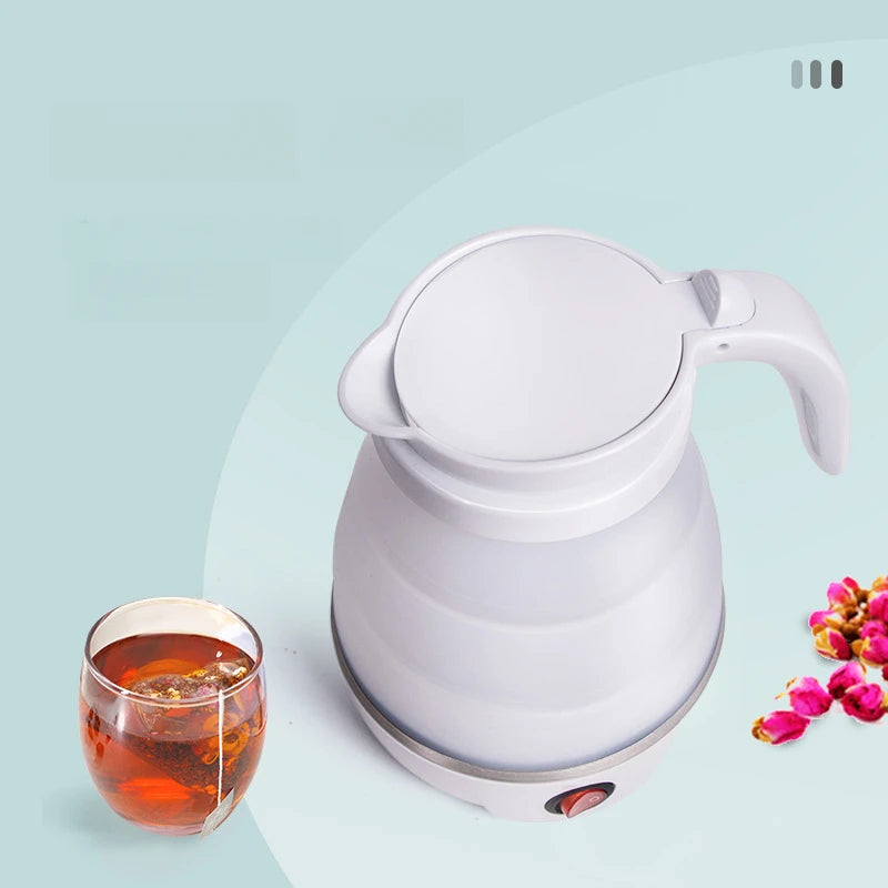 Foldable Kettle for Travel, Portable Collapsible 600ML Kettle with Shut-Off