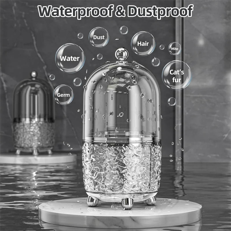360 Rotating Makeup Brush Holder with Lid