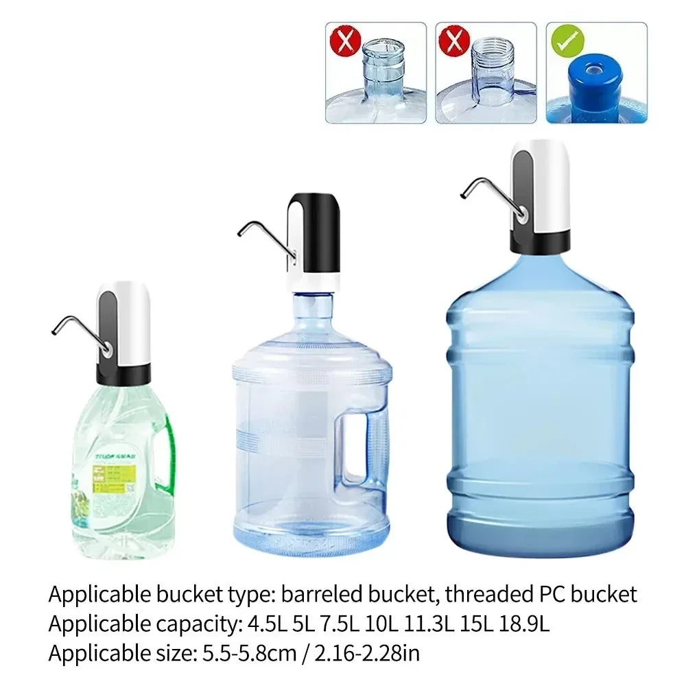 USB Rechargeable Water Bottle Pump 5 Gallon Water Bottle Dispenser