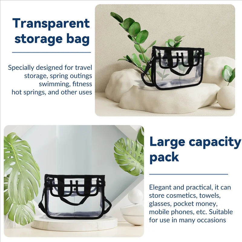 Pack of 2 – Portable Transparent Women’s Cosmetic Bags | Waterproof Travel Organizer Pouch