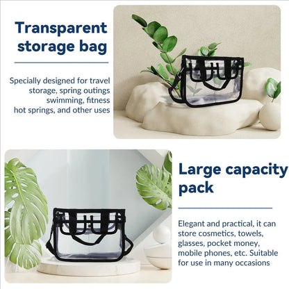 Pack of 2 – Portable Transparent Women’s Cosmetic Bags | Waterproof Travel Organizer Pouch