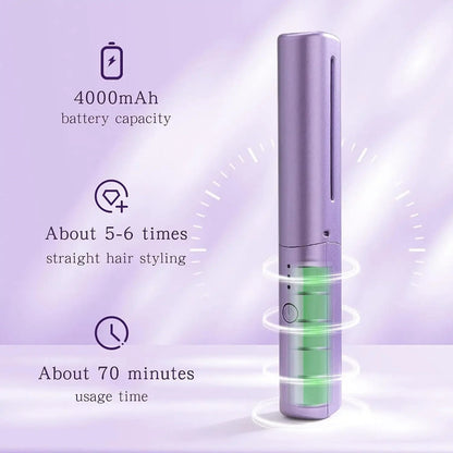 2-In-1 Wireless Straightening Comb Portable Wireless Electric Hair Brushes