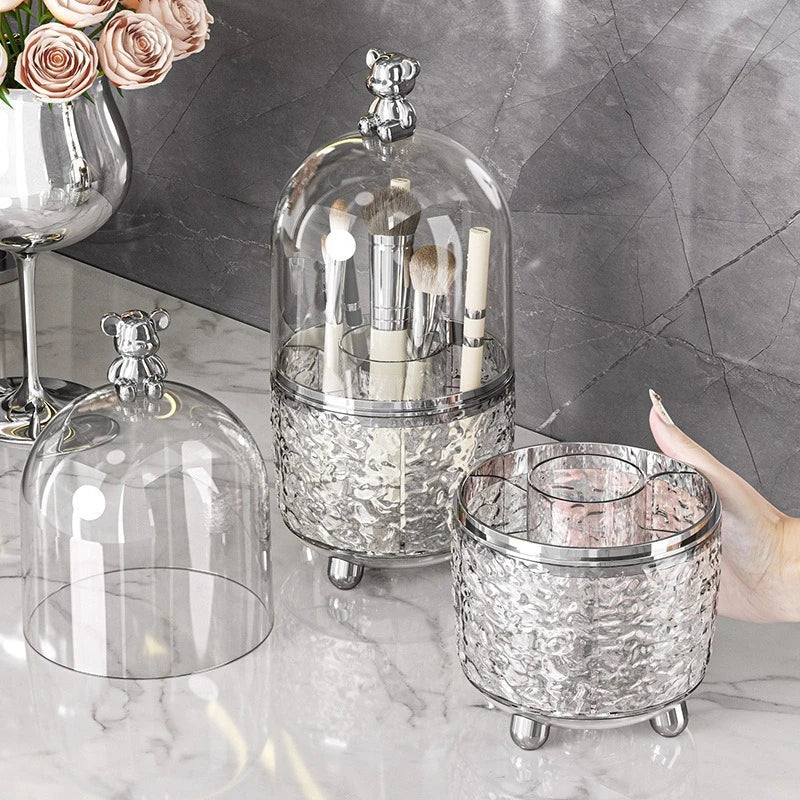 360 Rotating Makeup Brush Holder with Lid