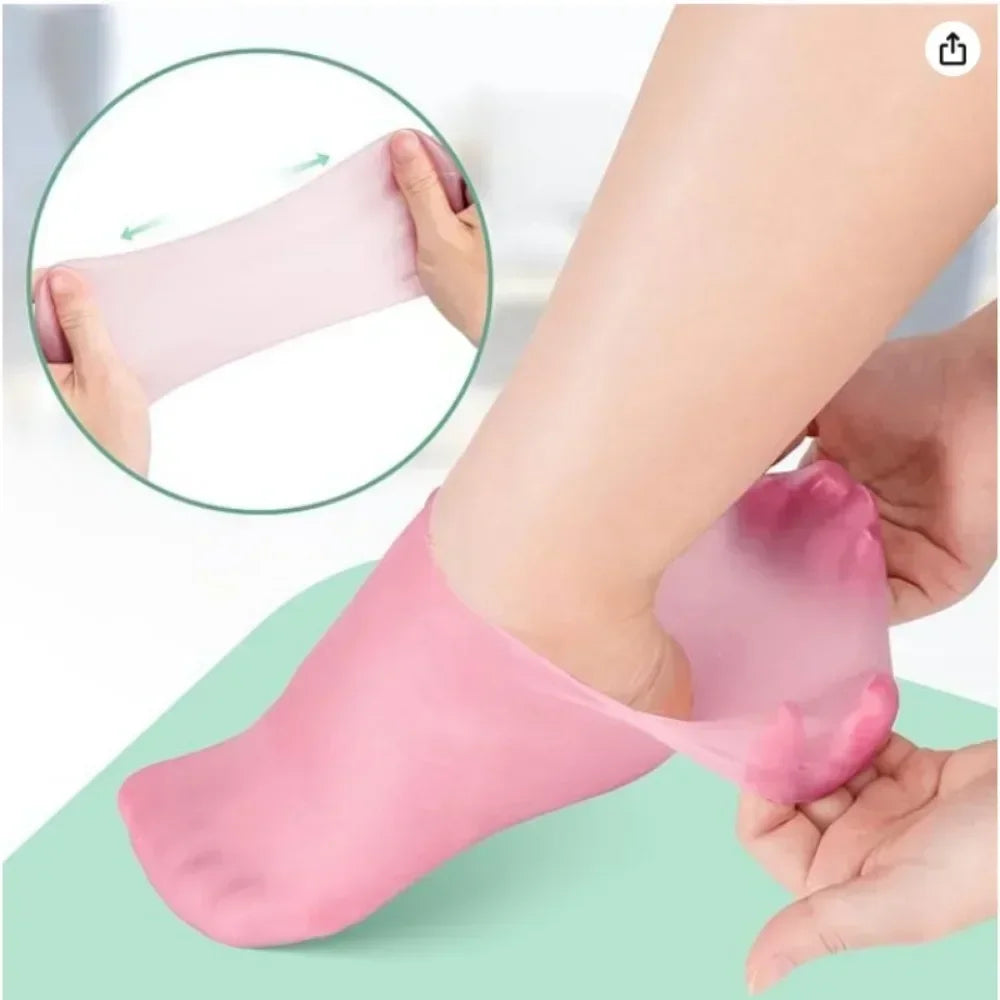 Pack of 2 – Silicone Moisturizing Foot Socks for Dry & Cracked Heels