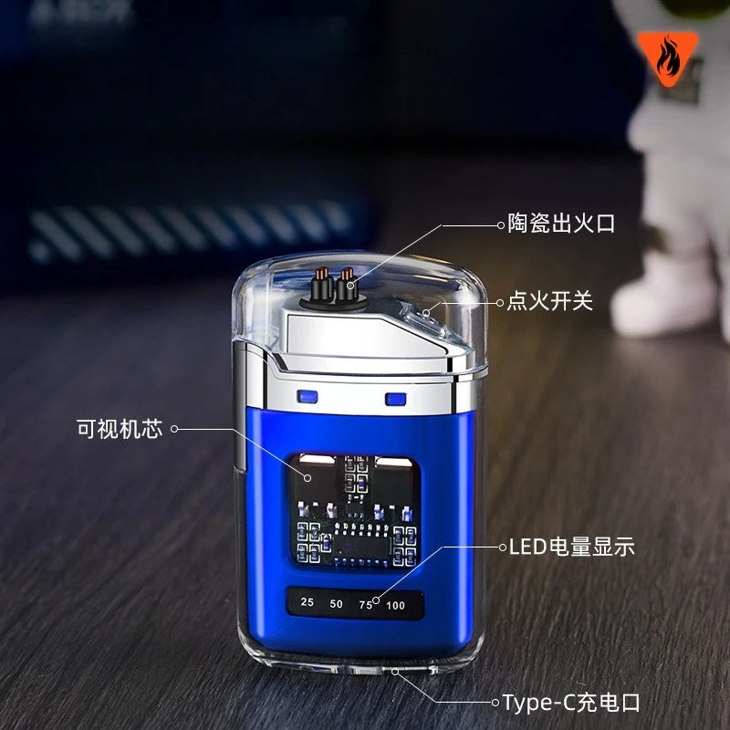 Outdoor Windproof Electric Double Arc USB Rechargeable Lighter