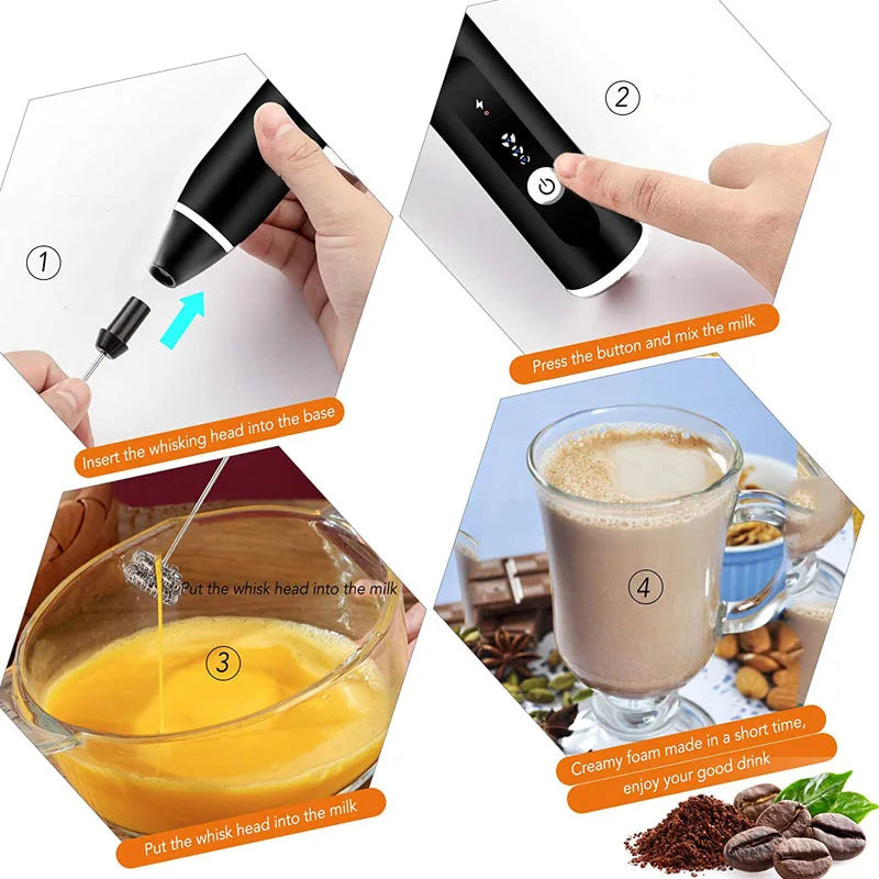 Portable USB Electric Milk Frothers Handheld Blender