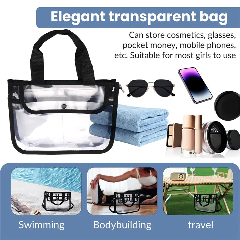 Pack of 2 – Portable Transparent Women’s Cosmetic Bags | Waterproof Travel Organizer Pouch