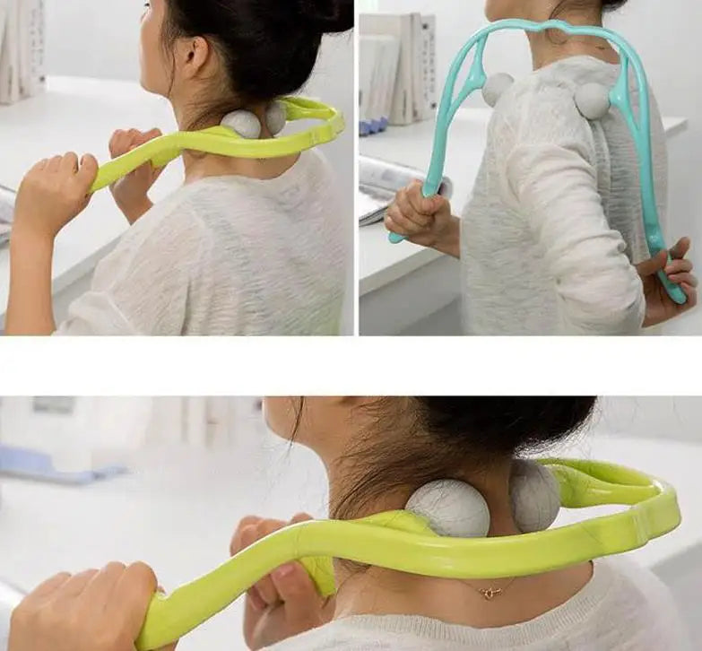 Handheld Neck Massager Roller with 2 Ball