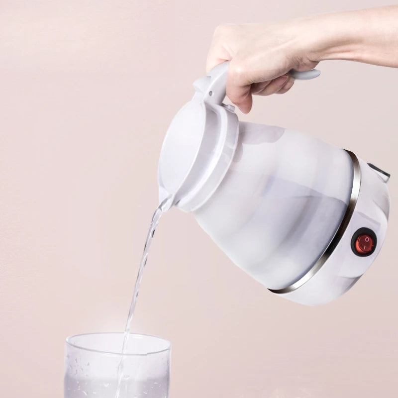 Foldable Kettle for Travel, Portable Collapsible 600ML Kettle with Shut-Off