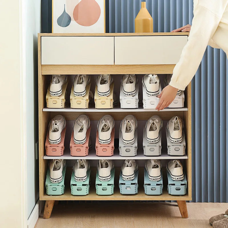 Pack of 2 – Adjustable Shoe Stacker Organizer | Space-Saving Shoe Storage Rack